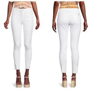 Joe's Jeans - White High Rise Ankle Skinny Raw Hem Jeans - Size 28